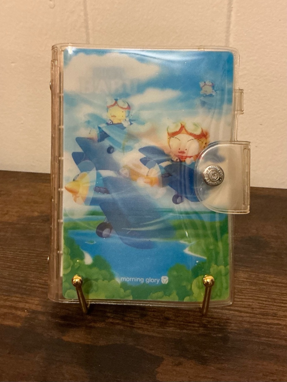 A Rare Vintage Babu Blue Bear Morning Glory Snap Planner Journal Notebook